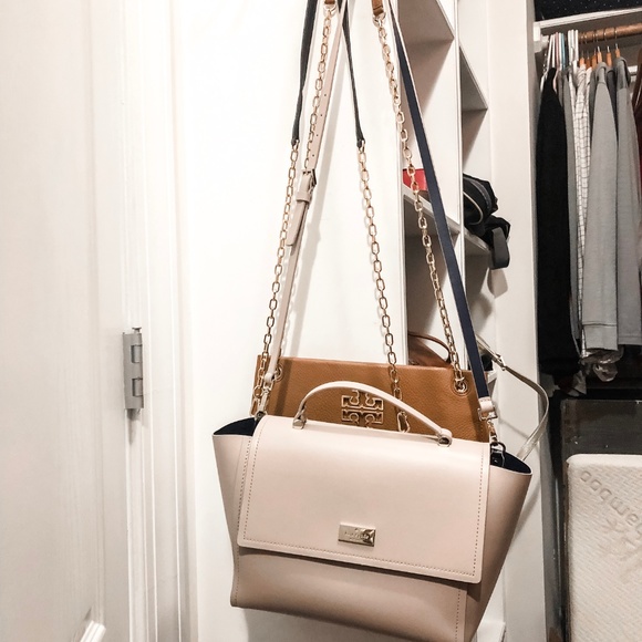 Kate Spade Crossbody Satchel Two Toned Nude & Navy - Picture 4 of 7